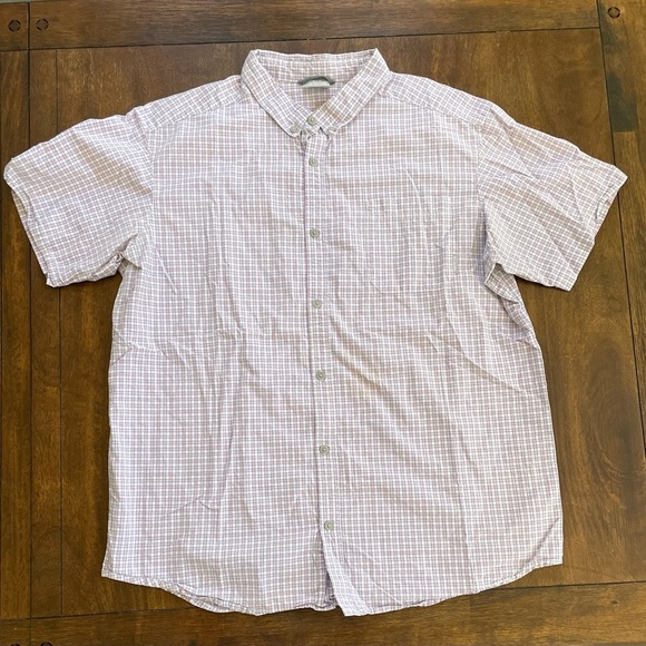 Columbia Men’s Size XXL Blue White Pink SS Button Up Cotton Checker Shirt - Picture 1 of 12